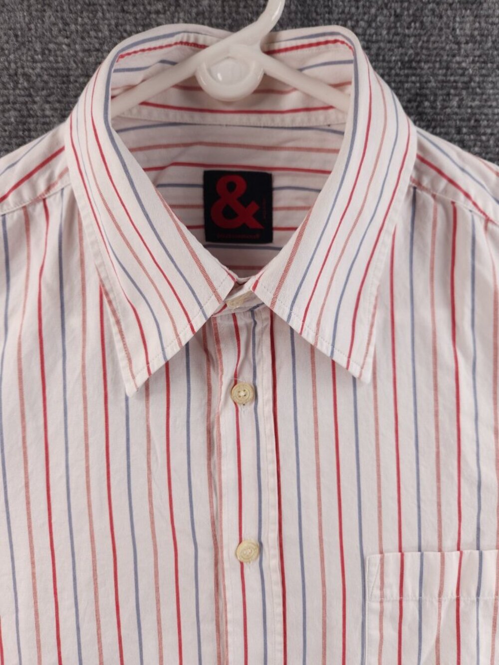 & By Dolce & Gabbana Italy Button Up Shirt Striped Red White Blue Point 52